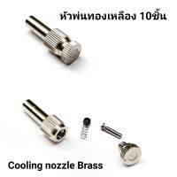 หัวพ่นหมอก 0.3mm 10ชิ้น รุ่นใหม่หัวทองเหลืองชุบ รูพ่นสแตนเลส Nickel Plated Brass Mist Nozzle Low pressure ถอดล้างได้ 6mm