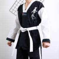 มืออาชีพสีดำสีขาว Taewkondo เสื้อผ้าการฝึกอบรม Tae Kwon ทำ MMA ศิลปะการต่อสู้คาราเต้ WT โลโก้