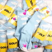 NBV Odd Future Golf Wang Sky Blue &amp; White Cloud Socks Fashion Hypebeast Hipster Street Golf Wang Cotton Sock