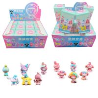 Sanrio Family Series Cute Kawaii Anime Cartoon Figure Hello Kitty Kuromi My Melody Ornament Blind Box Birthday Surprise Gift Box