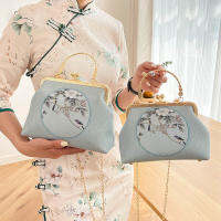 กระเป๋า Qipao ของขวัญสไตล์จีนสำหรับคุณแม่ภรรยาที่ร่ำรวย Hanfu Cross Body กระเป๋าถือสีทองกระเป๋าผู้หญิงอเนกประสงค์สไตล์วินเทจ