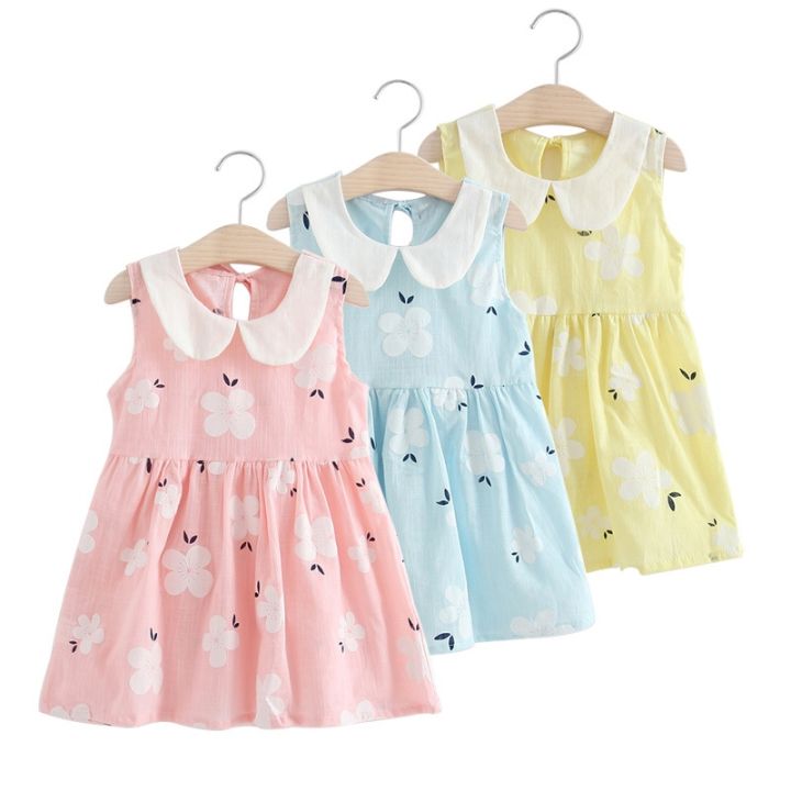 jeansame-dress-1-6y-ดอกไม้สาวแต่งตัวผ้าฝ้ายเด็กแต่งตัวสำหรับสาวๆในช่วงฤดูร้อนปีเตอร์คอกระทะชุดสำหรับเด็กพรรคบอลประกวดสาวเสื้อผ้า