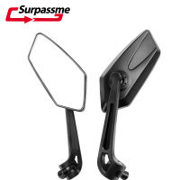 Universal Motorcycle Rearview Side Mirror Black ABS Plastic Motorbike Side Mirror With Mirror Extension Riser Mounting Bracket