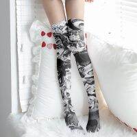 【LZ】✹๑☇  Meninas Adoráveis Anime Imprimir Meias Para Mulheres Japão Estilo Lolita Silk Longas Meias Bonito Panda Design Legwear Feminino