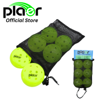 PLAER Outdoor Pickleballs (แพ็ค 6 ลูก) - Pickleball คุณภาพสูงสำหรับเล่นสันทนาการ 40 หลุม (เทียบเท่า Franklin X40 และ Dura40) สีเขียวนีออน &amp; สีเหลืองสะท้อนแสง