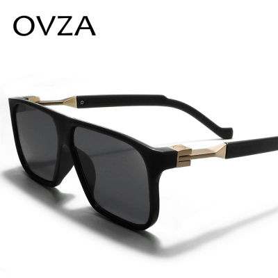 OVZA แว่นกันแดดผู้ชายโพลาไรซ์สีดำทรงสี่เหลี่ยมป้องกันรังสียูวีของผู้หญิงแว่นโพลารอยด์ขับแฟชั่นพิเศษ S6095