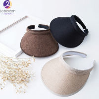 Leboston (หมวก) หมวกกันแดดผู้หญิง Summer Travel Large Brim Sun Visor Beach HAT