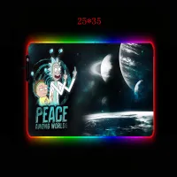 MRGBEST Anime Morty RGB Gaming Large Mousepad LED Lighting USB Keyboard Colorful Desk Pad Rick Mice Mat for Laptop Desktop