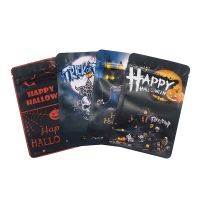 【DT】 hot  50/100pcs 3.5g Halloween Cartoon Food Candy Moisture-proof Bag Small Waterproof Zipper Resealable Bag Plastic Self-sealing Bag