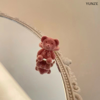 YUNZE ห่วงรูปหมีน่ารักรูปการ์ตูนสำหรับตกฤดูหนาวสำหรับเครื่องประดับผู้หญิงหญิงสาวแหวนใส่นิ้วแบบเปิดหวานสไตล์เกาหลีและปรับได้