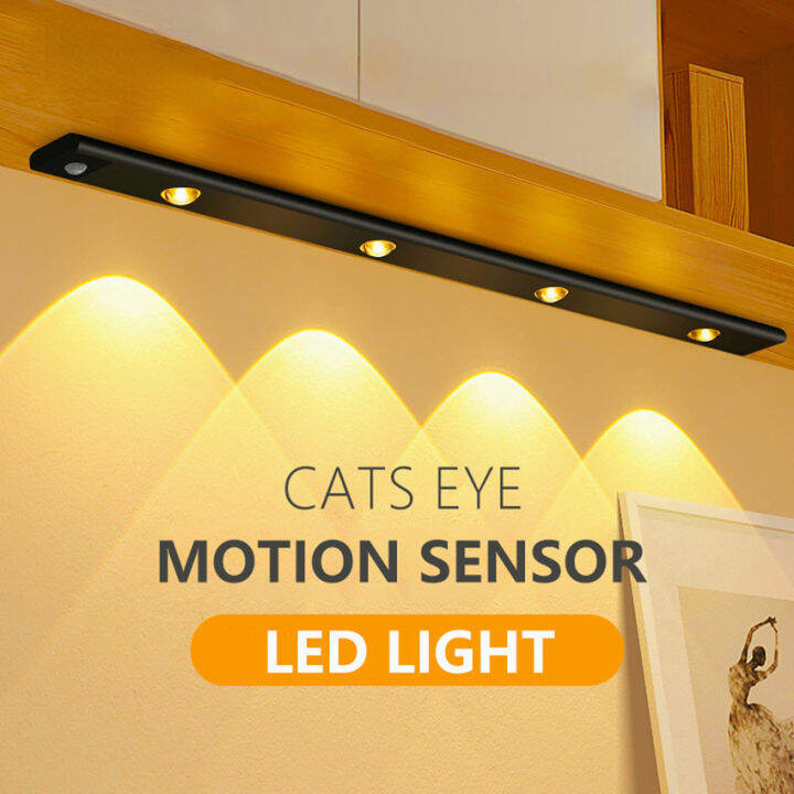 3 Colors Wireless Motion Sensor Under Light USB Rechargeable Kitchen Closet Lamp