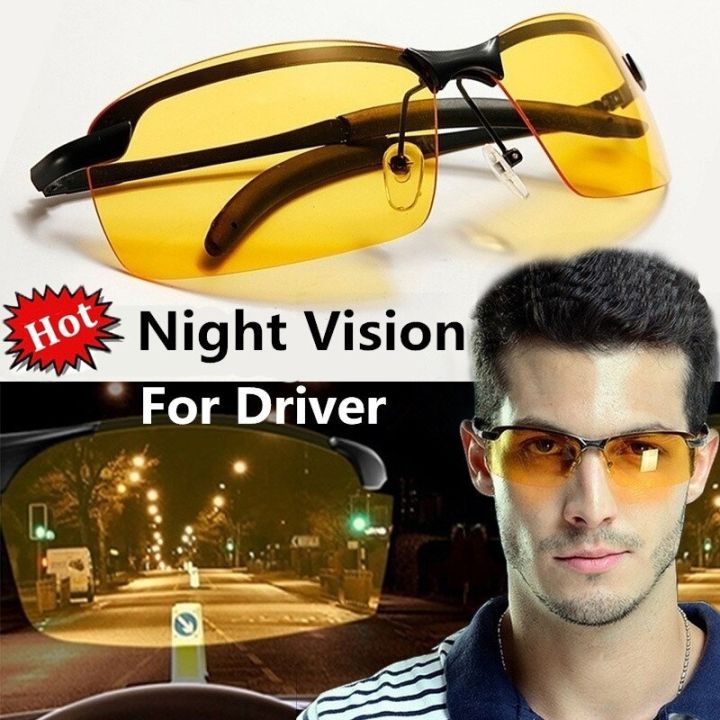 Day And Night Vision Glasses Sunglasses For Men Metal Frame Outdoor Sport Sun Glasses Yellow