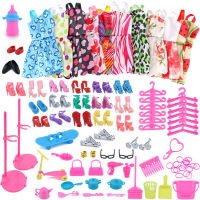 85PCS Clothes Set 10 Pack Clothes And 75Pcs Accessories For Barbie Dolls Fashion Clothes Party Gown For Girls Gifts