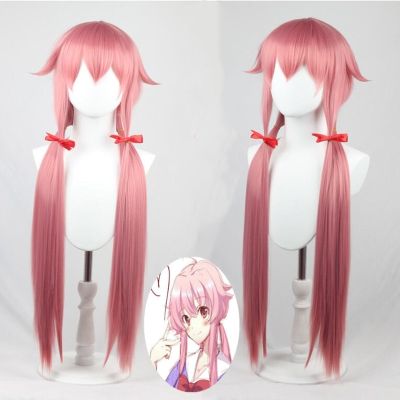 Gasai Yuno Wig Long Pink Hair Wig Anime Future Diary Cosplay Hair Synthetic Cosplay Wig 100Cm