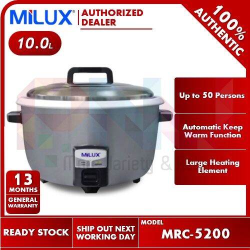 Milux 10L Commercial Large Rice Cooker MRC5200 (Successor Model for