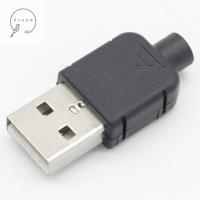 ZIAAN USB แบบ DIY เคสโทรศัพท์แบบพลาสติกชนิดบัดกรี4ขาชนิดขั้วต่อ USB ตัวผู้แบบยูเอสบียูเอสบีอะแดปเตอร์2.0ซ็อกเก็ต USB