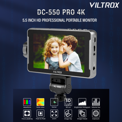 VILTROX DC-550หน้าจอแบบ HD แบบพกพา5.5นิ้วสำหรับการถ่ายภาพกลางแจ้ง/ในร่มการทำวิดีโอบล็อกการสร้างภาพยนตร์การสร้างทีวี