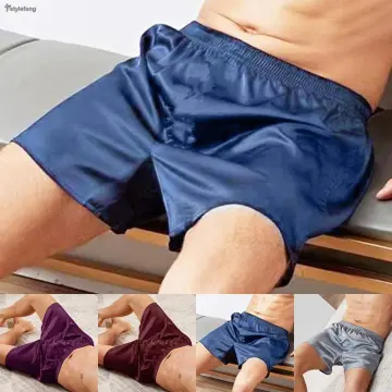 Men's Satin Boxer Shorts Underwear Sleep Pajama Shorts Silk Sleepwear  Boxers Underwear