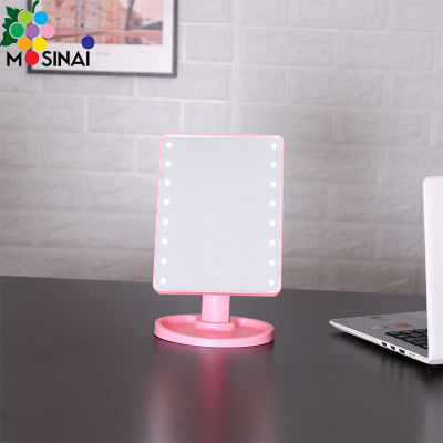 กระจกแต่งหน้า กระจกตั้งโต๊ะ LED Makeup Mirror กระจกแต่งหน้า มีไฟ LED พร้อมถาดใส่ของ แบบสัมผัส