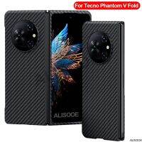 โทรศัพท์ฟันดาคาร์บอนไฟเบอร์แท้สำหรับ Tecno Phantom V พับได้เคสบางพิเศษเส้นใย Aramid ป้องกันอย่างหนักฝาหลัง Capa