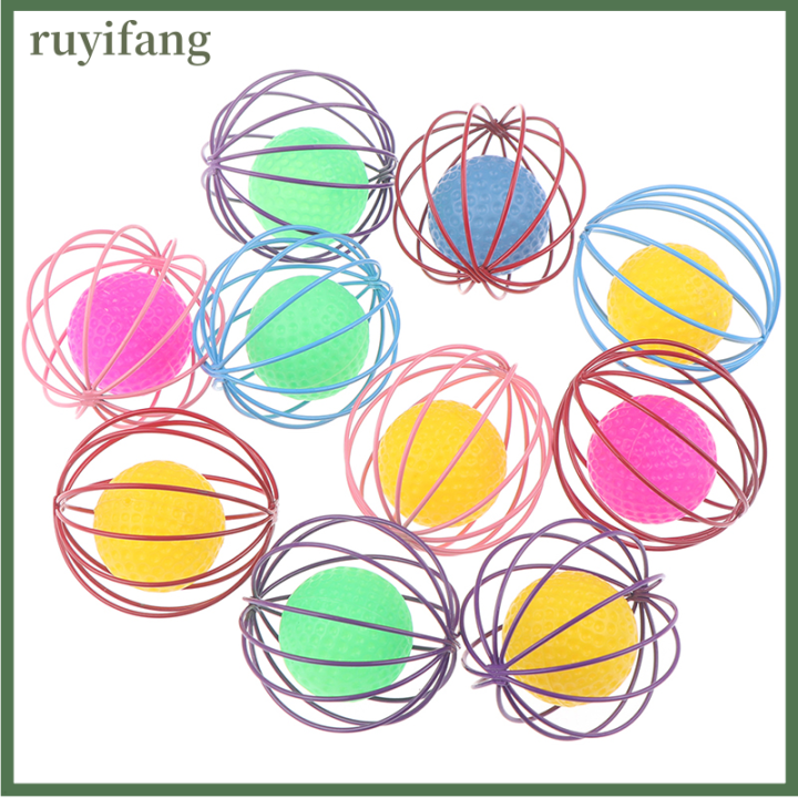 ruyifang-1pc-cat-interactive-toy-small-bell-mouse-กรงของเล่นพลาสติกเทียมสีสันสวยงาม