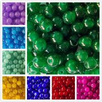 4 6 8 10 12mm Rose Emerald Round Natural Beads Jade Material Glass Loose Stone Beads For DIY Bracelet Necklace Jewelry Making Beads