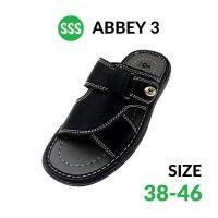 SSS Abbey3 (38-46) รองเท้าแตะชาย แบบสวม รองเท้าพระ รองเท้าแตะลำลอง รองเท้าใส่สบาย รองเท้าแฟชั่น (น้ำตาล,ดำ,แทน)