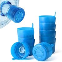 5pcs 55mm Water Bottle Snap On Cap Replacement 3 and 5 Gallon Non-Spill Water Jug Caps Reusable Non Spill Caps Anti Splash Peel