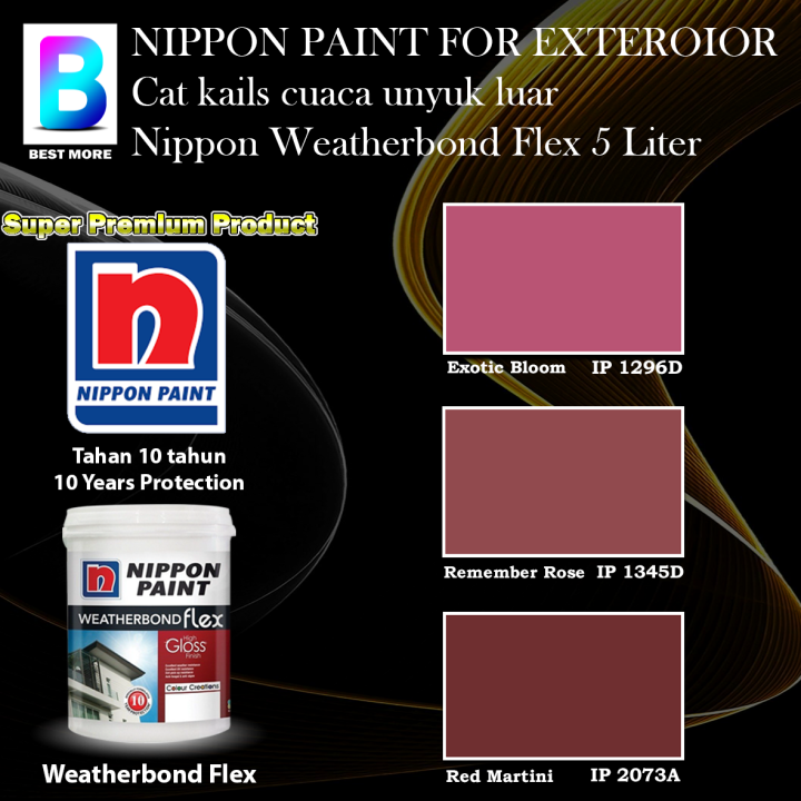 Nippon Paint Weatherbond Flex Exterior collection 5 Liter Exotic Bloom