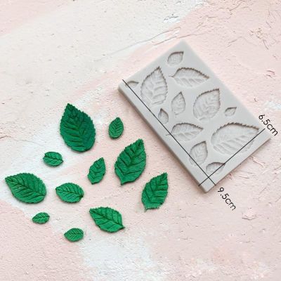 3D Rose Flower Leaf Silicone Fondant Mould Kitchen DIY Baking Tray Supplies Cake Decor Soap Mold Random Color