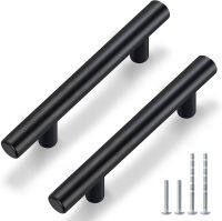 Egofine 15Pack| 3 Inch Matte Black Cabinet Pulls Kitchen Cabinet Handles - Black Drawer Pulls Stainless Steel Cabinet Hardware,5 Inch Overall Interior Door Handles for Cabinets,Cupboard 15 Pack Matte Black