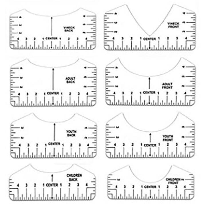 Sky Wing 8 Pcs T-shirt Ruler Guide V Neck Alignment Tool To Center ...