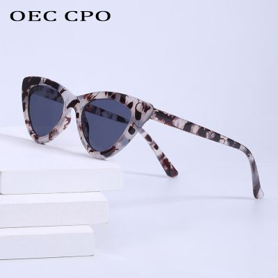 OEC แว่นตากันแดดตาแมวแฟชั่น CPO แว่นตากันแดดแบรนด์นักออกแบบวินเทจผู้หญิง,แว่นตากันแดดลายเสือดาวแว่นตาเฉดสีย้อนยุคของผู้หญิง UV400ผู้หญิง