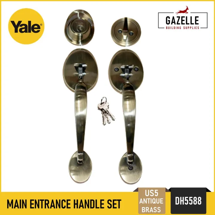 Yale Main Entrance Handle Set Double Sided Single Cylinder Door Knob ...