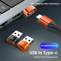 6A Jenis C Perempaan Ke USB อะแดปเตอร์ OTG ชาย USB-C Xiaomi Samsung Oneplus Realme Penyambung Kabel Adapto