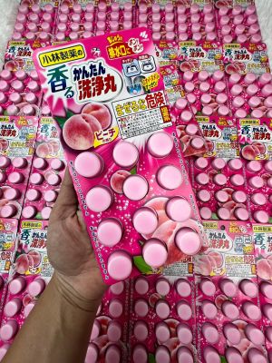 เม็ดฟู่ดับกลิ่นและทำความสะอาดท่อระบายน้ำ Kobayashi Fragrant Easy Cleaning Maru Peach Scent 12 Tablets กลิ่นพีช