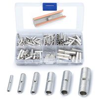 ✔﹊ 200 PCS Non Insulated Butt Connectors Kit - Butt Splice Connectors - Uninsulated Crimp Wire Connectors - 24-8 AWG