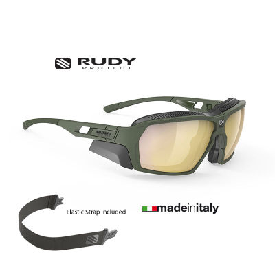 แว่นกันแดด แว่นกันลม Rudy Project Agent Q Olive Matte / Multilaser Gold แว่นกันแดดติดคลิปสายตาและฟองน้ำกันกระแทกได้ แว่นกันแดดรัดศีรษะ
