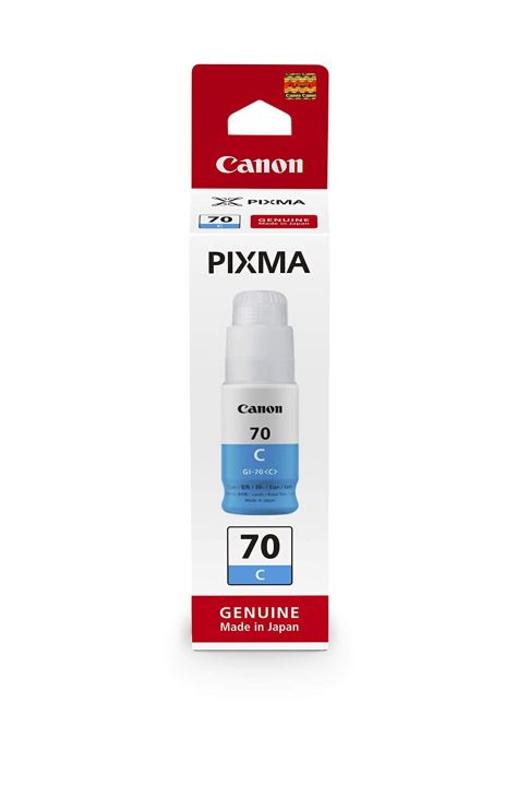 หมึกเติม-canon-bottle-gi-70-cyan-สีฟ้า-ของแท้-100-สำหรับ-printer-pixma-gm2070-canon-pixma-g5070-canon-pixma-g6070