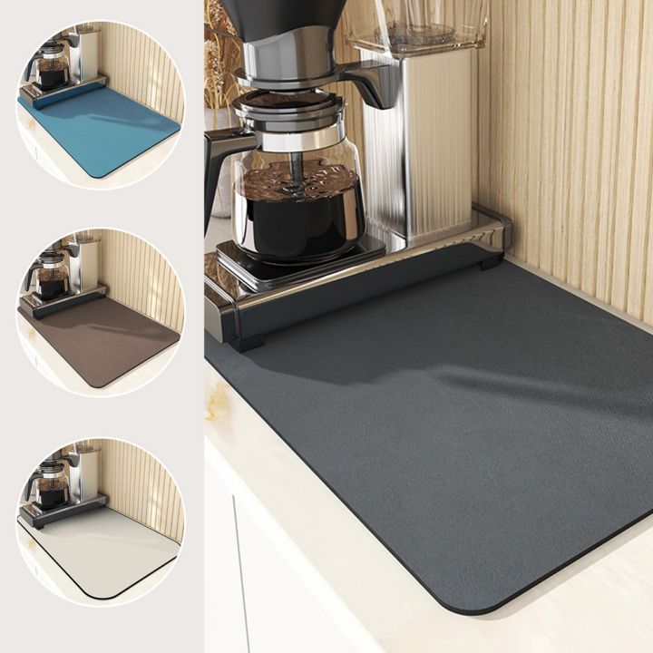 Super Absorbent Coffee Mat Dish Draining Mat Large Kitchen Drying