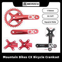 MEROCA จักรยานเสือภูเขา CX ช่องสี่เหลี่ยมจักรยาน Crankset 170มิลลิเมตร104BCD 32ครั้ง34ครั้ง36ครั้ง38ครั้ง40ครั้ง42ครั้งอลูมิเนียมข้อเหวี่ยงชุดชิ้นส่วนจักรยาน