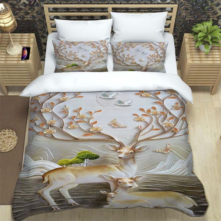 deer-fashion-cartoon-3d-printed-bedding-queen-bedding-set-customized-king-size-bedding-set-soft-and-comfortable