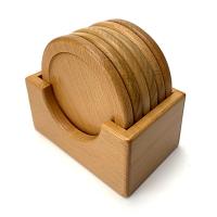 Round Wood Insulated Saucer Mug Coasters Non-Slip Mat Wooden Placemat Tea Coffee Bar Cup Table Pad Drink Coaster Desktop