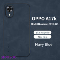 เคส  OPPO A17k cph2483 กรณีโทรศัพท์อ่อนป้องกันกล้องเปลือกแกะปกหรูหราปลอกหนังแท้สำหรับ OPPO CPH2471