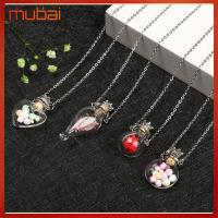 MUBAI ของขวัญ สร้างความปรารถนา หัวใจหยดน้ำ จี้น้ำมันหอมระเหย เครื่องประดับที่ระลึก สร้อยคอขวดเคลือบ เครื่องประดับน้ำหอม