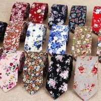 Classic Mens Flower Ties Handmade Cotton Tie For Men 6CM Narrow Floral Neckties Gift Wedding Party Casual Gravatas Paisley Tie Ties