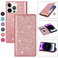 Bling Glitter Wallet Case Leather Flip Stand Case For iPhone 14 Pro Max 13 12 11 X XR XS Max 8 7 6S 6 Plus 5 5S SE 2022 Cover