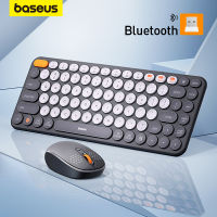 Baseus Mouse Bluetooth Wireless Computer Keyboard And Mouse Combo พร้อมตัวรับสัญญาณ USB Nano 2.4GHz สำหรับ PC Tablet Laptop