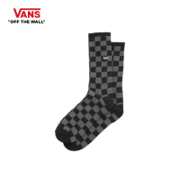 VANS CHECKERBOARD CREW II (6.5-9, 1PK) - BLACK-CHARCOAL