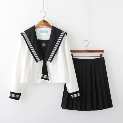 Summer Japan Style Women Girl Sailor Fuku Outfit Costume School uniforms Pleated Skirt JK Uniforms